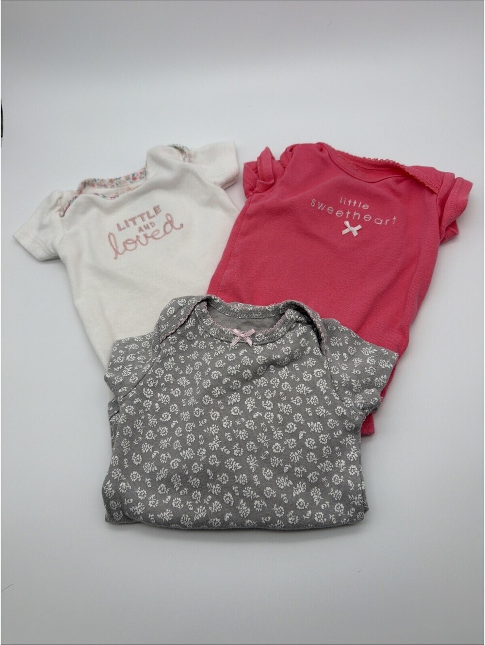 Lot of 3 Carter's One Piece Girls 3 Month Outfits Pink Floral